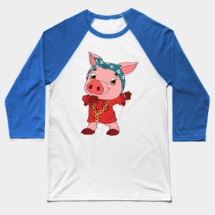 Pig Dabbing Cartoon Baseball T-Shirt